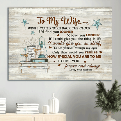 Gift For Wife Landscape Canvas - To My Wife, Vintage Lantern, Blue Stars Canvas - Valentine's Day Gift For Couple, Spouse, Lover - How Special You Are To Me Canvas