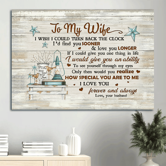 Gift For Wife Landscape Canvas - To My Wife, Vintage Lantern, Blue Stars Canvas - Valentine's Day Gift For Couple, Spouse, Lover - How Special You Are To Me Canvas