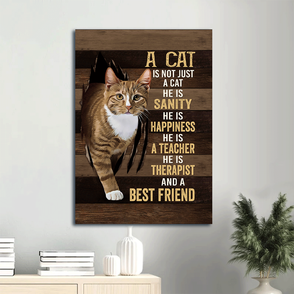Cat Portrait Canvas, Watercolor Cat, Cat Drawing Canvas, Gift For Cat Mom, Cat Lovers, A Cat Is Not Just A Cat Canvas