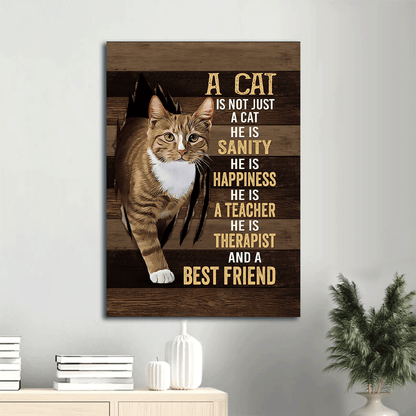Cat Portrait Canvas, Watercolor Cat, Cat Drawing Canvas, Gift For Cat Mom, Cat Lovers, A Cat Is Not Just A Cat Canvas