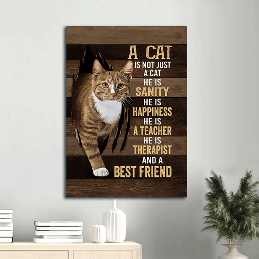 Cat Portrait Canvas, Watercolor Cat, Cat Drawing Canvas, Gift For Cat Mom, Cat Lovers, A Cat Is Not Just A Cat Canvas