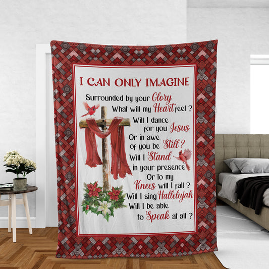 Christian Throw Blanket, Jesus Blanket, Faith Blanket, Red Cardinal Blanket, Inspirational Gift - Old Rugged Cross, Old Song, I Can Only Imagine