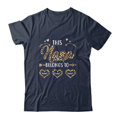 Custom Nana Kids Name Leopard Mother's Day T-shirt - This Nana Belongs To Personalized Shirt - Perfect Gift For Gigi, Nana, Mimi, Grandma