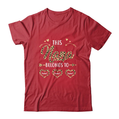 Custom Nana Kids Name Leopard Mother's Day T-shirt - This Nana Belongs To Personalized Shirt - Perfect Gift For Gigi, Nana, Mimi, Grandma
