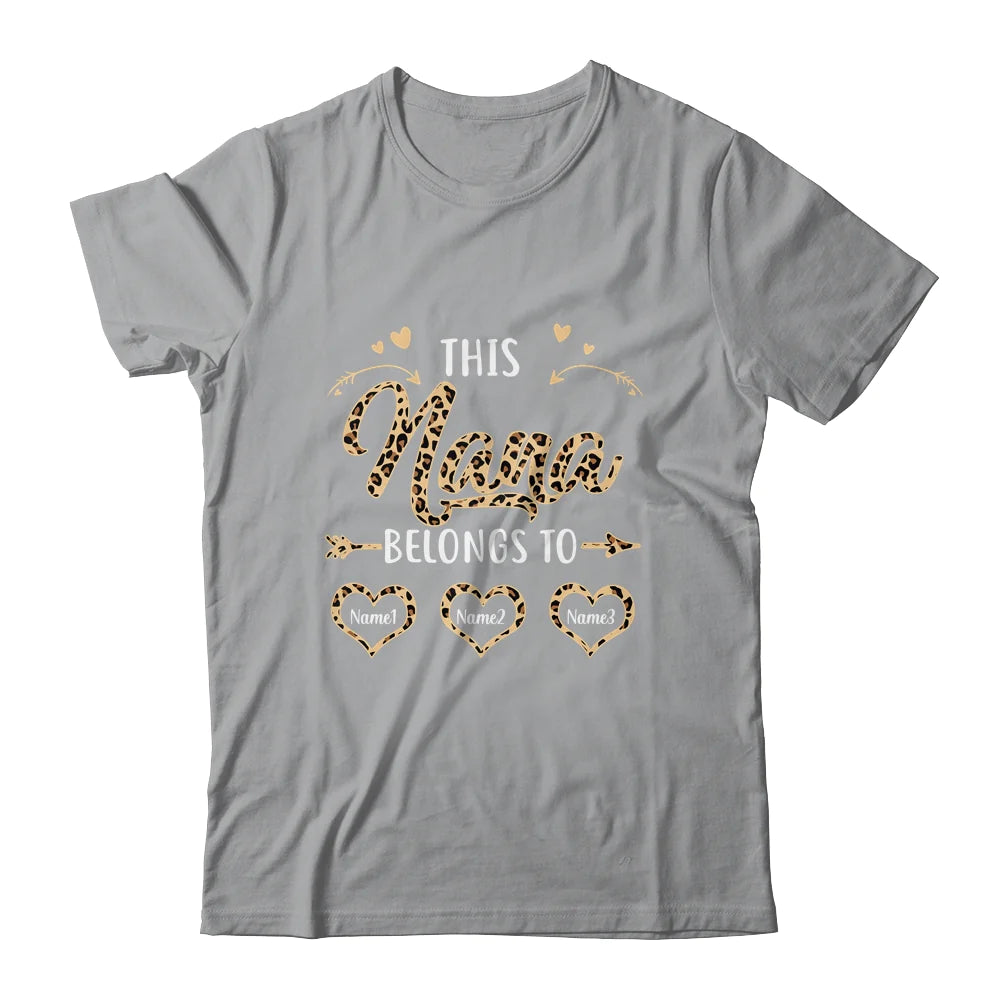 Custom Nana Kids Name Leopard Mother's Day T-shirt - This Nana Belongs To Personalized Shirt - Perfect Gift For Gigi, Nana, Mimi, Grandma