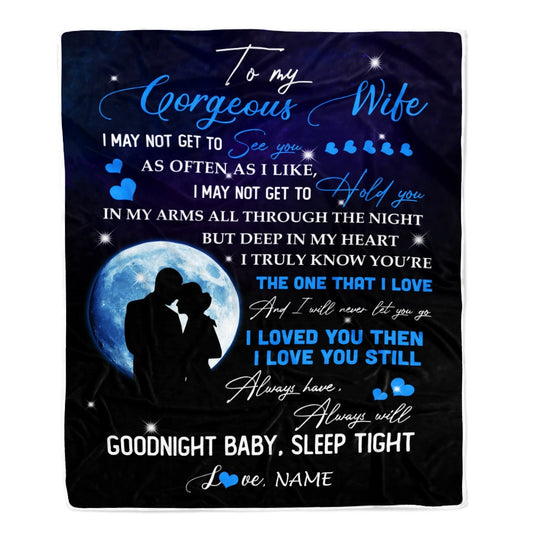 Personalized Gift For Wife Blankets - To My Gorgeous Wife, Couple Blanket - Custom Romantic Gift For Wife From Husband, Newlyweds, Birthday, Anniversary Wedding, Christmas, Valentine's Day Blanket
