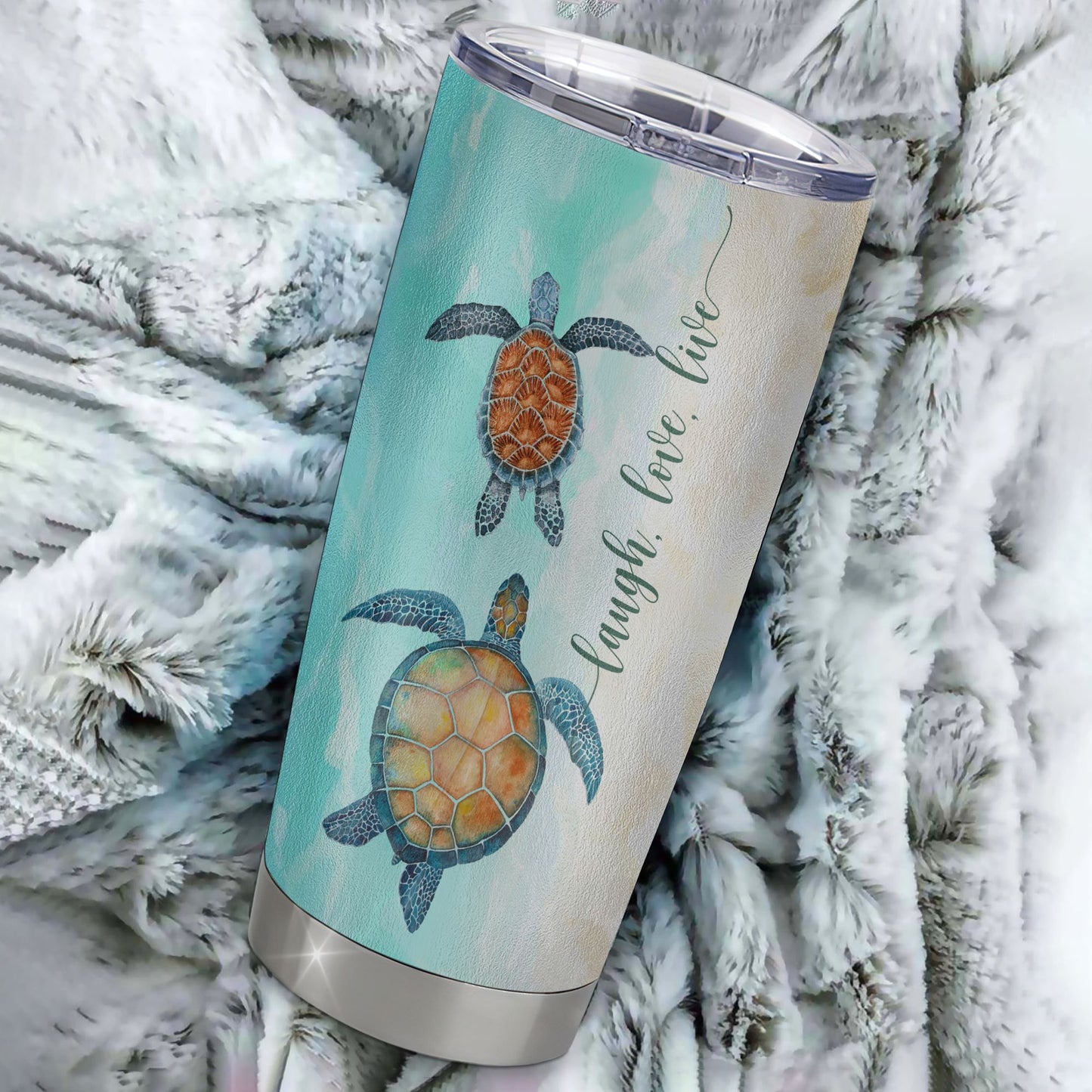 Sea Turtle, To My Niece From Aunt Auntie Uncle, Laugh Love Live I Love You Niece - Personalized Tumbler