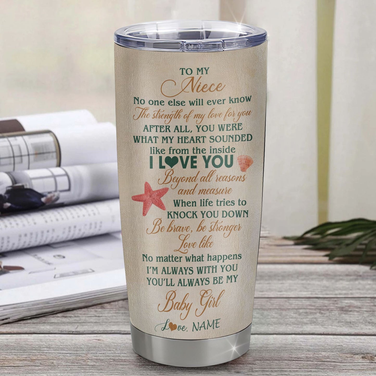 Sea Turtle, To My Niece From Aunt Auntie Uncle, Laugh Love Live I Love You Niece - Personalized Tumbler