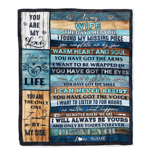 Personalized To My Wife Blanket From Husband, I Love You Blessing Sweet Wife Birthday, Wedding Anniversary Customized Fleece Blanket, Valentine's Day Gift For Her From Husband