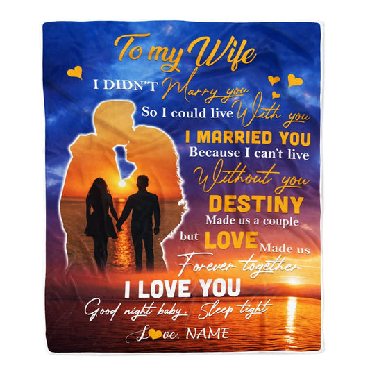 Gift For To Wife, Personalized To My Wife Blanket From Husband, love Made Us Forever Together Wife Valentines Day Birthday Wedding Anniversary Christmas Fleece Blanket