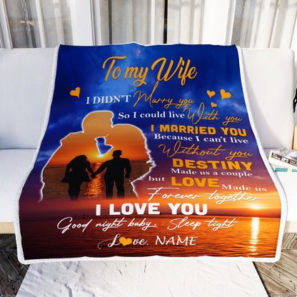 Gift For To Wife, Personalized To My Wife Blanket From Husband, love Made Us Forever Together Wife Valentines Day Birthday Wedding Anniversary Christmas Fleece Blanket