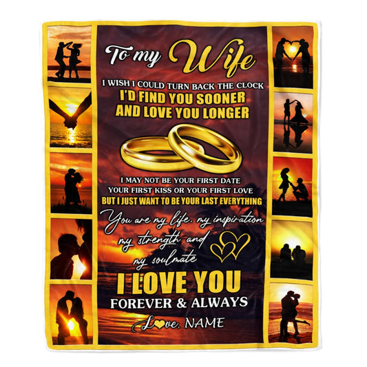 Gift For To Wife, Personalized To My Wife Blanket From Husband,Sunset I Love You - Valentine, Christmas, Wedding, Anniversary Fleece Blanket
