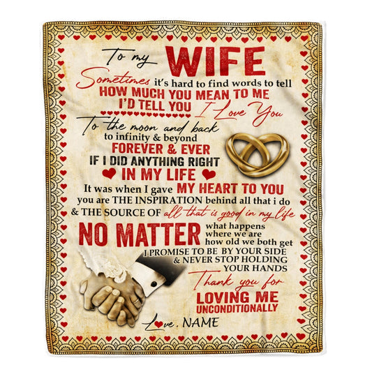 Gift For Wife, Couple Blanket, Personalized Blanket, Couple Ring Blanket, How Much You Mean To Me Blanket - Valentine, Christmas, Wedding Anniversary Fleece Blanket