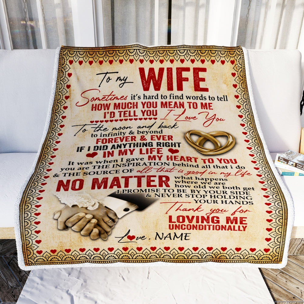Gift For Wife, Couple Blanket, Personalized Blanket, Couple Ring Blanket, How Much You Mean To Me Blanket - Valentine, Christmas, Wedding Anniversary Fleece Blanket