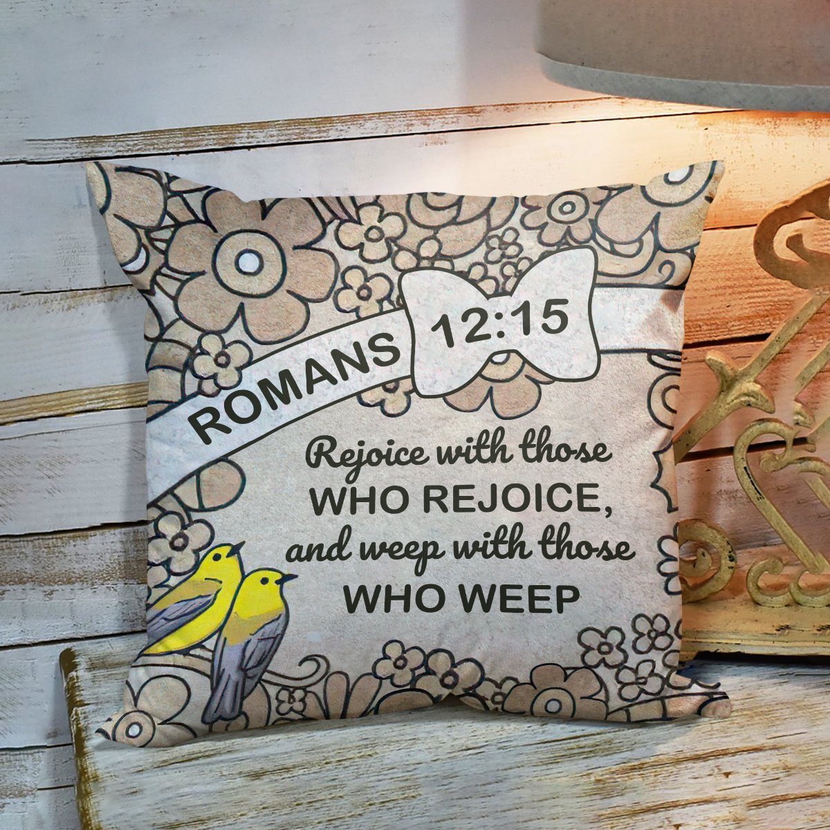 Bible Verse Pillow - Scripture Pillow - God Pillow -  Unique Christian Pillow - God Rejoices And Weeps With Us