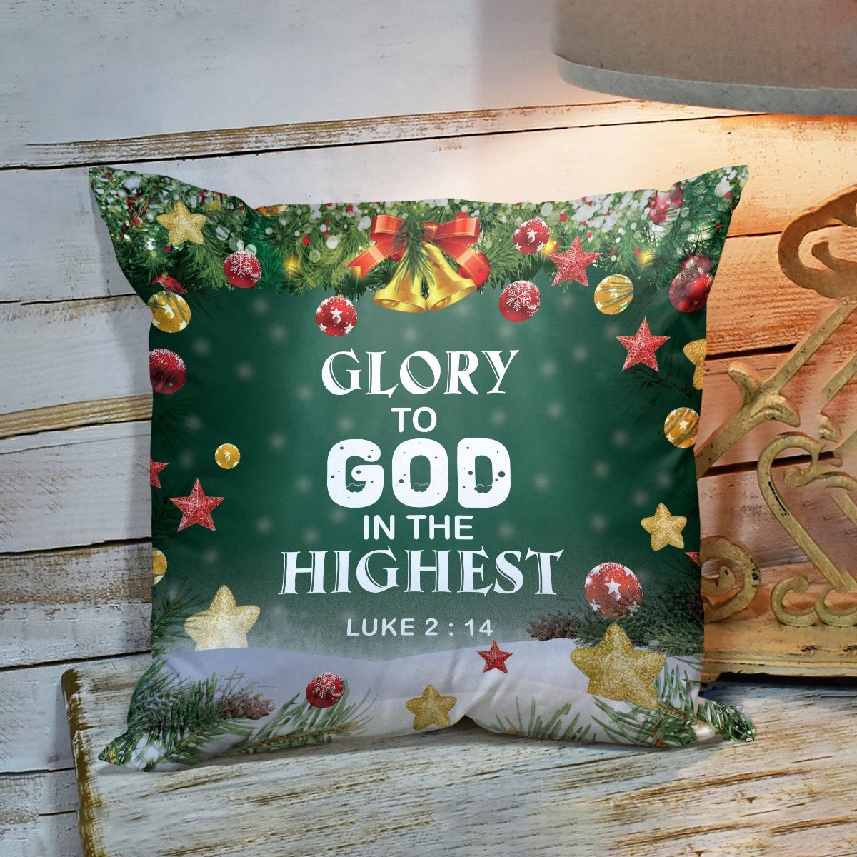 Bible Verse Pillow - Jesus Pillow- Gift For Christian - Glory To God In The Highest