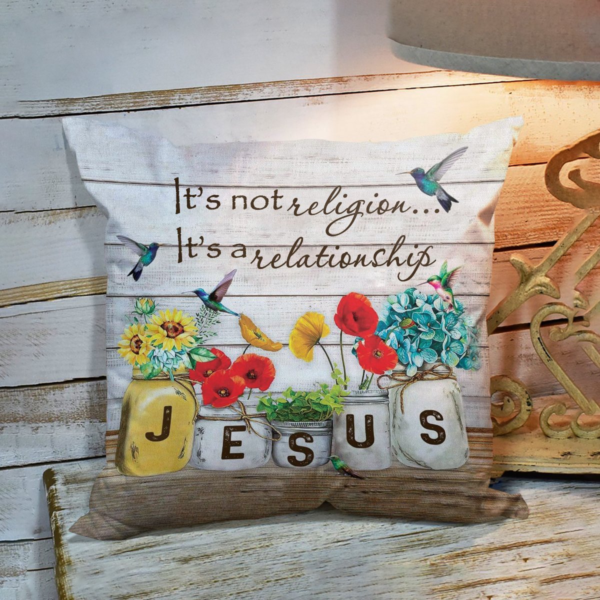 Bible Verse Pillow - Jesus Pillow- Gift For Christian - Its Not Religion Its A Relationship