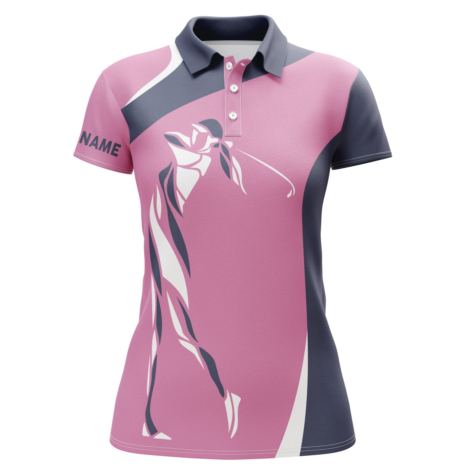 Pink Womens Golf Polo Shirt Custom Name Golf Gifts For Women, Personalized Unique Golf Gifts