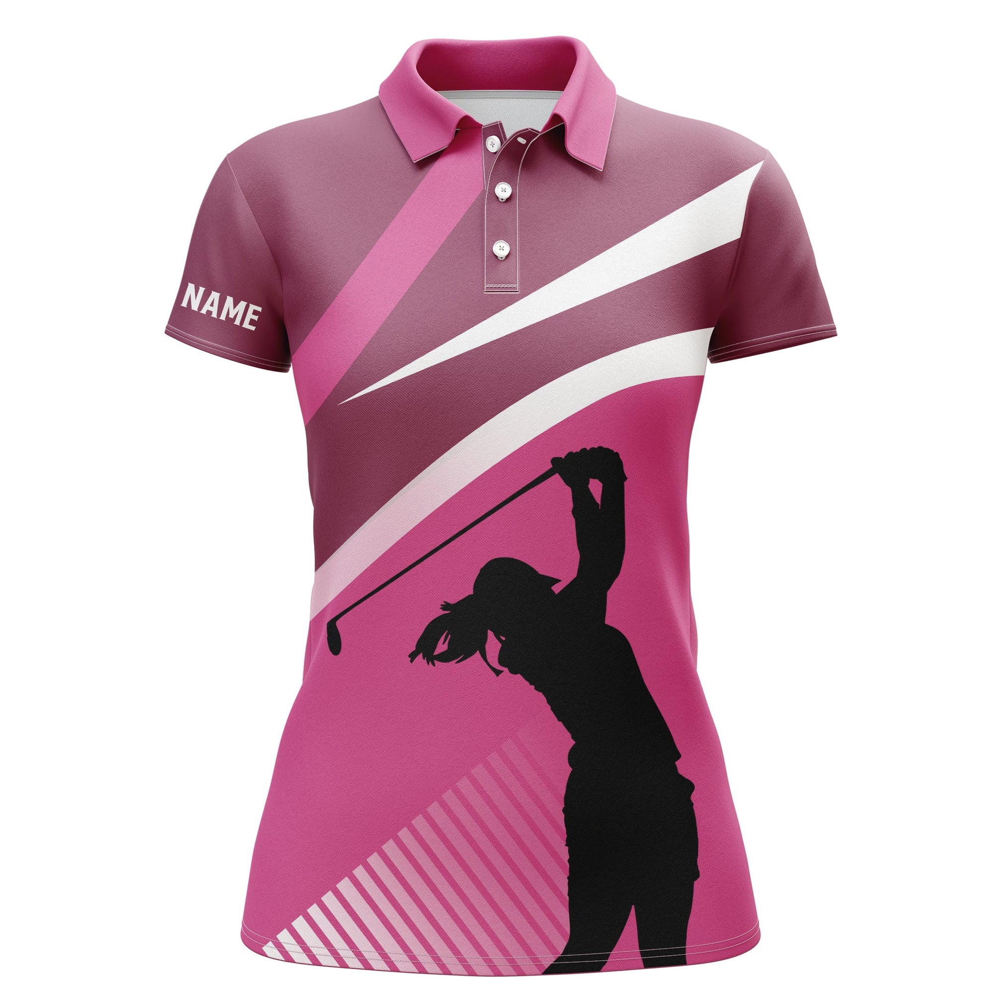 Pink Womens Golf Shirt Custom Name Gifts For Golf Sport Lovers, Womens Golf Polo Shirt, Perfect Gift For Women