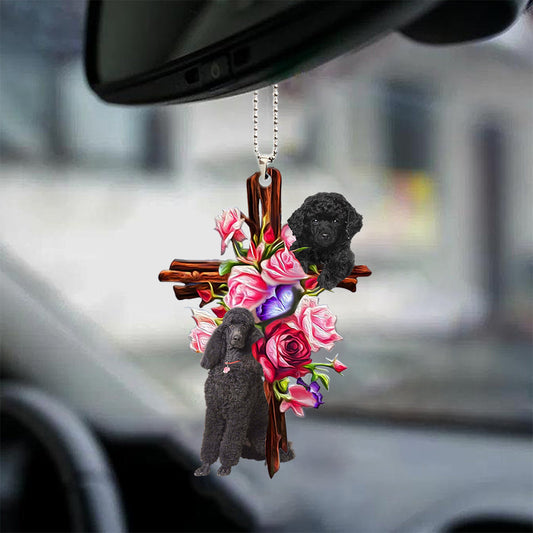 Poodle Roses and Jesus Ornament Dog  - Gift For Pet Lovers - Gift For Dog Mom, Dog Lover, Dog Owner
