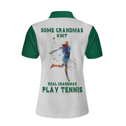 Real Grandmas Play Tennis Women Short Sleeve Polo Shirt, Cool Tennis Polo Style Shirt, Best Tennis Gift