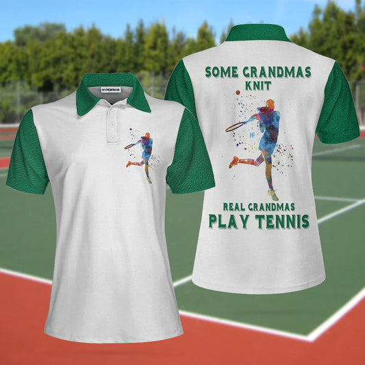 Real Grandmas Play Tennis Women Short Sleeve Polo Shirt, Cool Tennis Polo Style Shirt, Best Tennis Gift