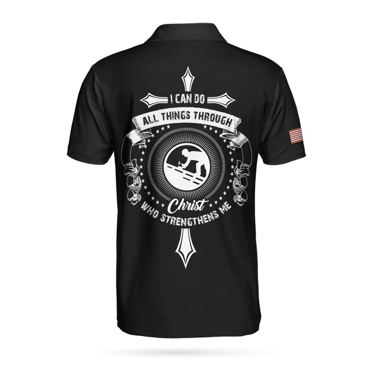 Personalized Black And White Christian Roofer Men Polo Shirt, Roofer I Can Do All Things Custom Shirt For Male