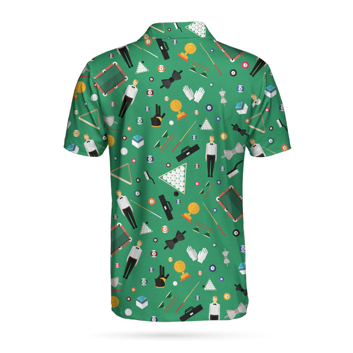 Seamless Texture Pattern Billiards Polo Shirt, Green Billiards Shirt For Men, Gift For Billiards Lovers - Perfect Gift For Men