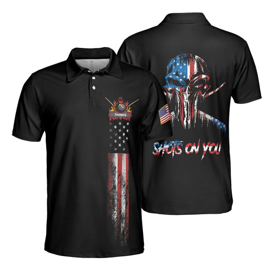 Skull Spider Custom Name Polo Shirt, Shot On You Custom Polo Shirt, Best Polo Shirt For Men - Perfect Gift For Men , Golfers