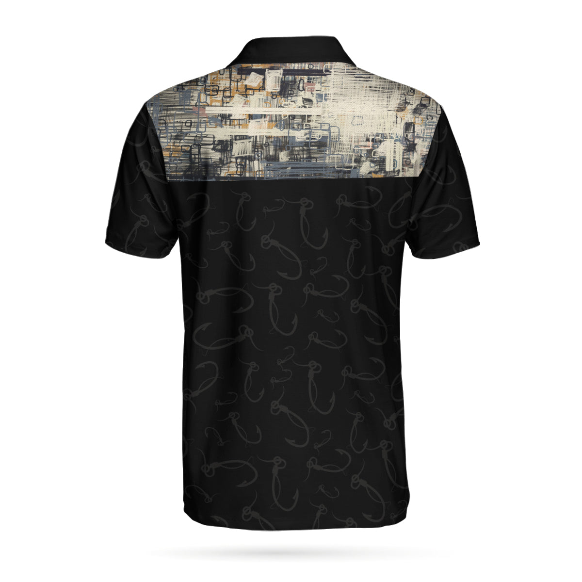 Simple Camo Elegant Custom Name Polo Shirt, Personalized Fish Hook Pattern Fishing Shirt For Men - Perfect Gift For Men