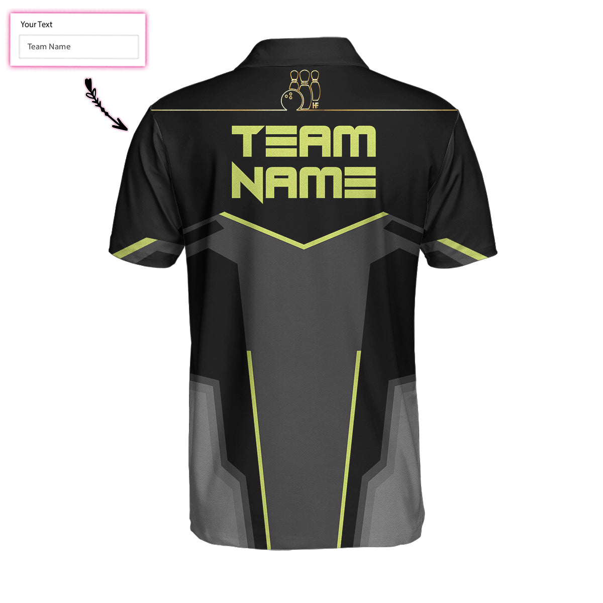 Slow Roll Black And Golden Pattern Custom Bowling Polo Shirt, Personalized Bowling Shirt For Men, Best Gift For Bowler - Perfect Gift For Men