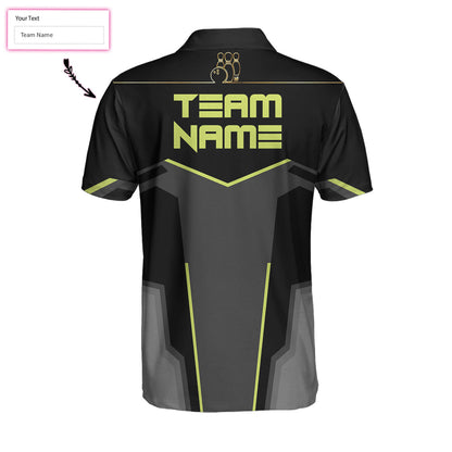Slow Roll Black And Golden Pattern Custom Bowling Polo Shirt, Personalized Bowling Shirt For Men, Best Gift For Bowler - Perfect Gift For Men