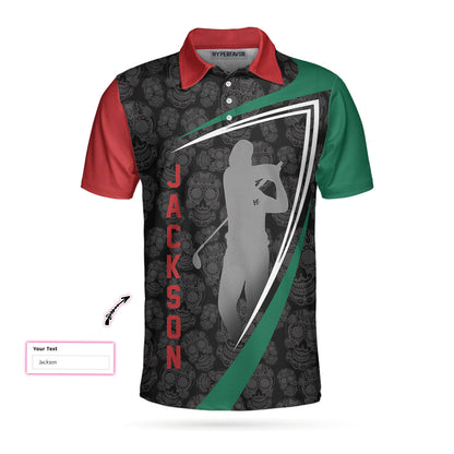 Sugar Skull Golf Custom Polo Shirt, Customized Skull Pattern Golf Shirt, Cool Golf Shirt Design - Perfect Gift For Men
