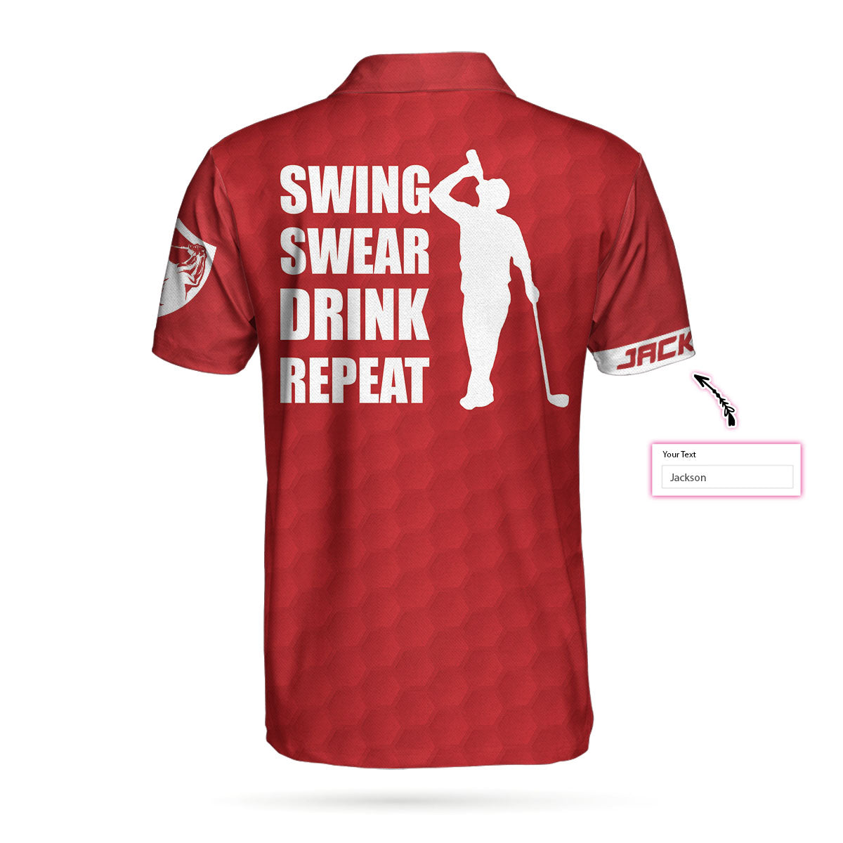Swing Swear Drink Repeat Sunday Red Custom Polo Shirt - Perfect Gift For Men
