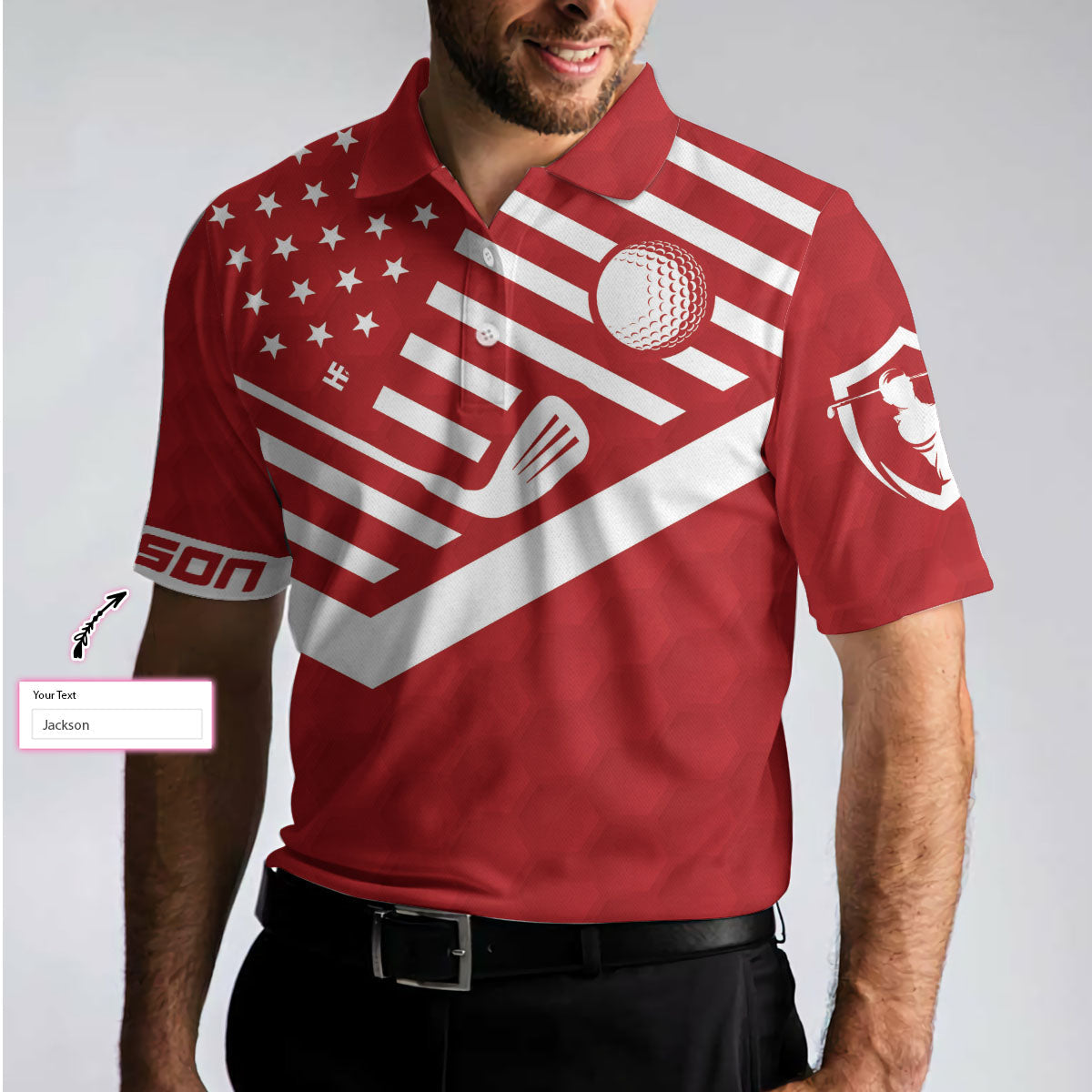 Swing Swear Drink Repeat Sunday Red Custom Polo Shirt - Perfect Gift For Men
