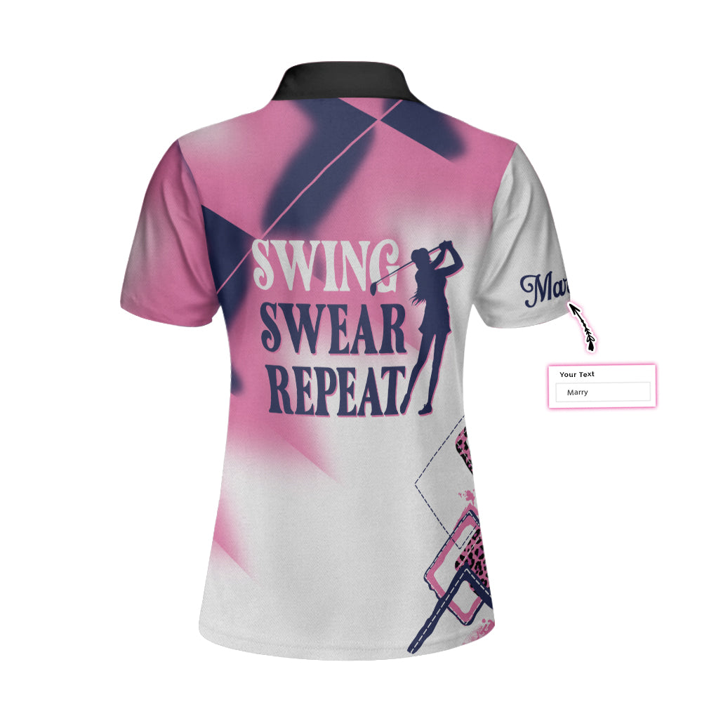 Swing Swear Repeat Custom Short Sleeve Women Polo Shirt - Perfect Gift For Women