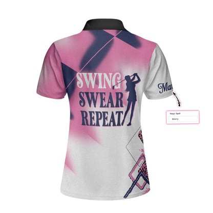 Swing Swear Repeat Custom Short Sleeve Women Polo Shirt - Perfect Gift For Women