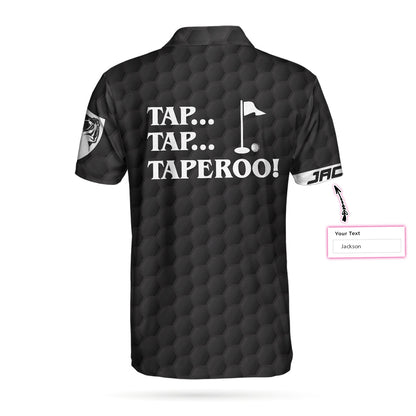 Tap Tap Taperoo Custom Polo Shirt, Personalized Black American Flag Golf Shirt - Perfect Gift For Me