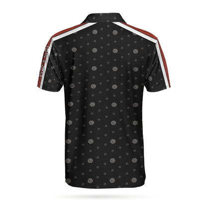 Tennis Clay Version Polo Shirt, Black Dot And Tennis Ball Pattern Polo Shirt, Best Tennis Shirt For Men - Perfect Gift For Men, Tennis Lovers