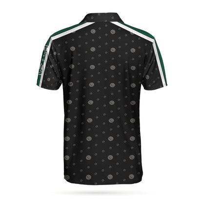 Tennis Grass Version Polo Shirt, Black Dot And Tennis Ball Pattern Polo Shirt, Best Tennis Shirt For Men - Perfect Gift For Men, Tennis Lovers