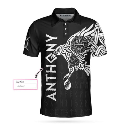 The Raven Tattoo Art Viking Golf Custom Polo Shirt, Cool Shirt Design For Golf Lovers, Gift For Golfers - Perfect Gift For Men
