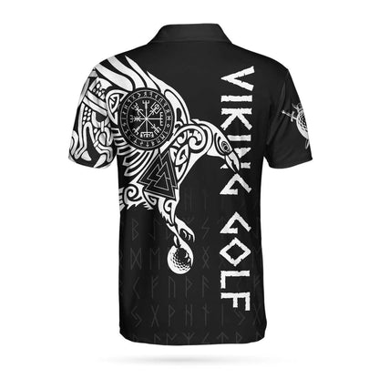 The Raven Tattoo Art Viking Golf Custom Polo Shirt, Cool Shirt Design For Golf Lovers, Gift For Golfers - Perfect Gift For Men