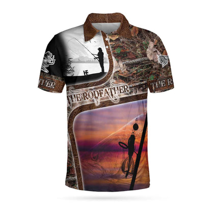 Fisherman Polo Shirt, A Great Fisherman Isn't Born Great Print Polo Shirt, The Rodfather Polo Shirt- Best Gift Fishing Shirt For Men