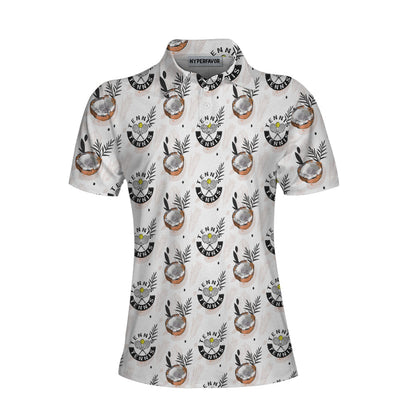 Tropical Coconut Tennis Shirt For Women Short Sleeve Women Polo Shirt - Perfect Gift For Women