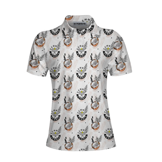 Tropical Coconut Tennis Shirt For Women Short Sleeve Women Polo Shirt - Perfect Gift For Women