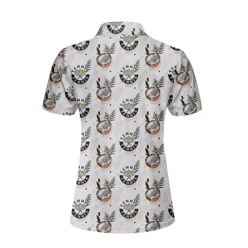 Tropical Coconut Tennis Shirt For Women Short Sleeve Women Polo Shirt - Perfect Gift For Women