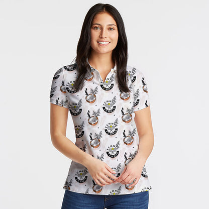 Tropical Coconut Tennis Shirt For Women Short Sleeve Women Polo Shirt - Perfect Gift For Women