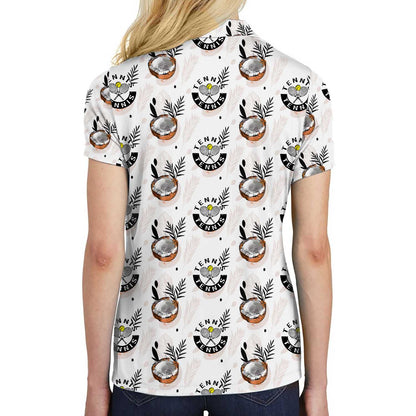 Tropical Coconut Tennis Shirt For Women Short Sleeve Women Polo Shirt - Perfect Gift For Women
