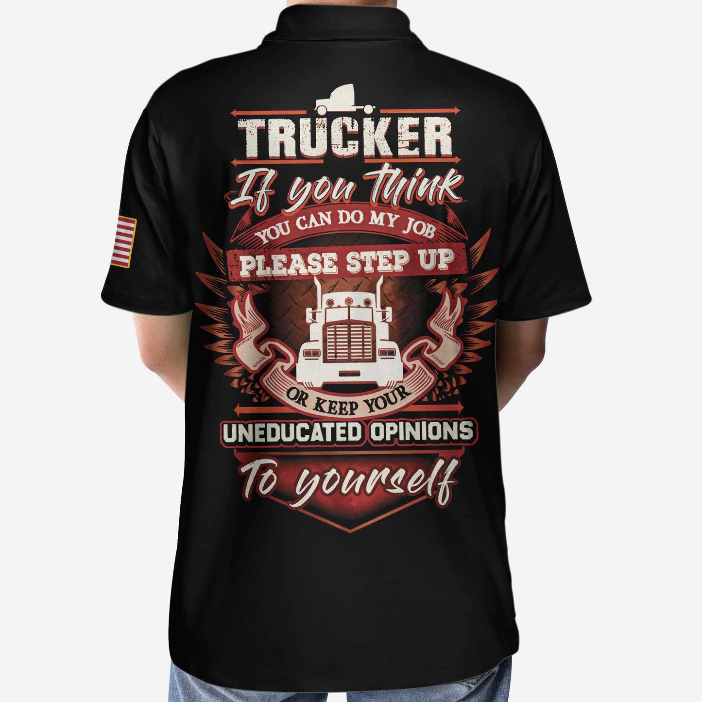 Trucker Proud Skull Short Sleeve Polo Shirt, If You Think You Can Do My Job Polo Shirt, Best Trucker Shirt - Perfect Gift For Men