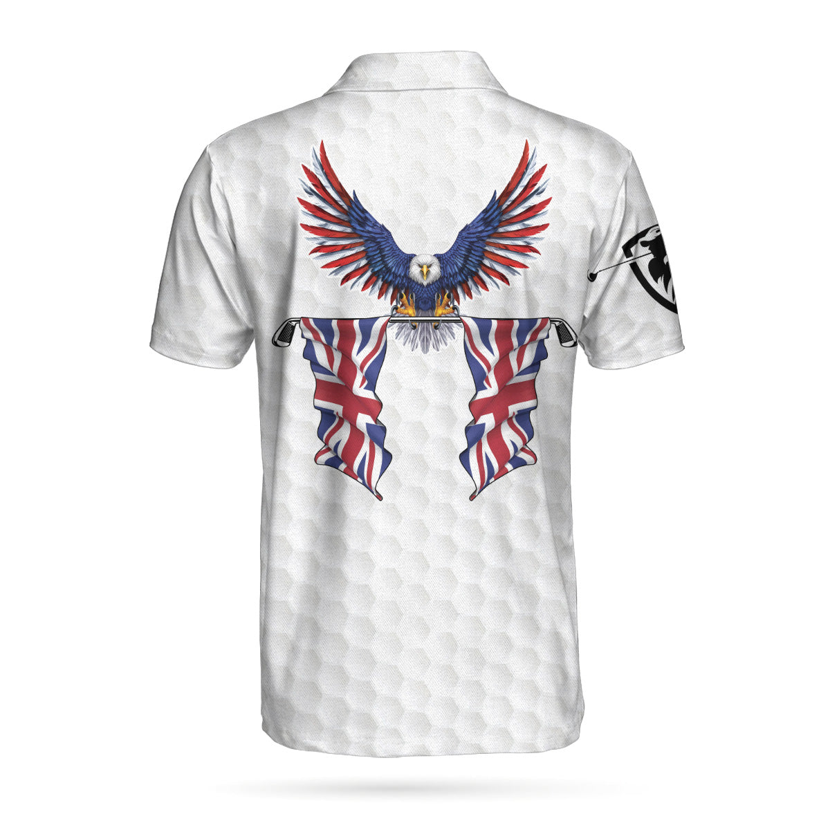 United Kingdom Eagle Flag Polo Shirt, Golf Pattern Ripped Great Britain Jack Polo Shirt, UK Golf Shirt - Perfect Gift For Men